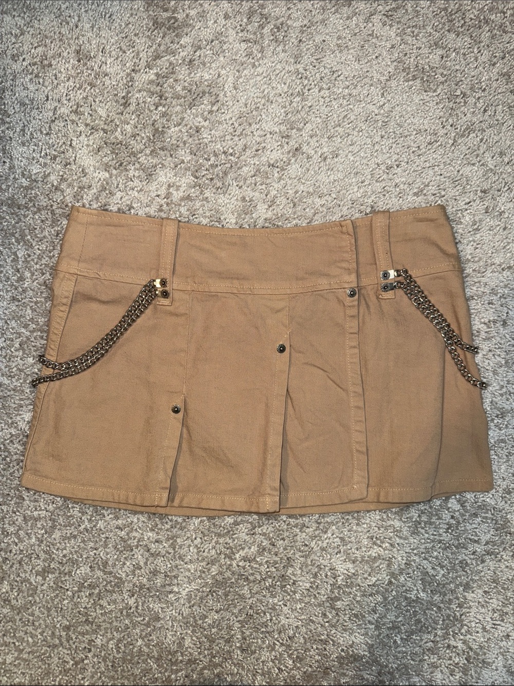 Guess Tan Mini Skirt with Chain Trim